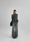 Shataring wide bootcut denim pants
