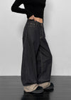 Katzen Non-Fade Roll-Up Wide Denim Pants