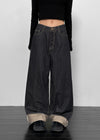 Katzen Non-Fade Roll-Up Wide Denim Pants