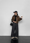 Katzen Non-Fade Roll-Up Wide Denim Pants