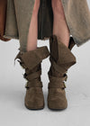 Gruntz Buckle Folding Suede Mid Boots