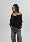 Shataring wide bootcut denim pants