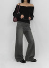 Shataring wide bootcut denim pants