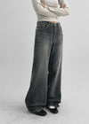 Shataring wide bootcut denim pants