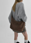 Camellia Suede Crossbody Bag