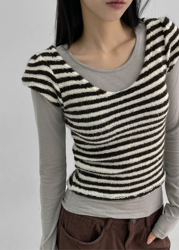 Helmon Stripe Unik Knit Short Sleeve T-shirt