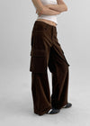 [MADE] Chiku Velvet Low Wide Cargo Pants