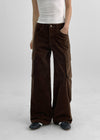 [MADE] Chiku Velvet Low Wide Cargo Pants