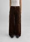 [MADE] Chiku Velvet Low Wide Cargo Pants