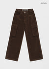 [MADE] Chiku Velvet Low Wide Cargo Pants