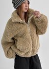 Peekaboo Fur Zip-up Jumper