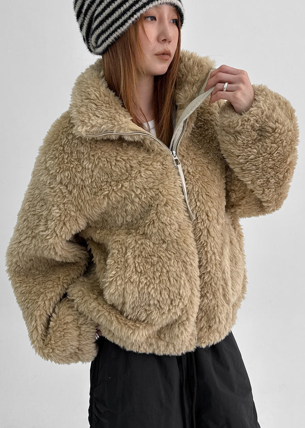 Peekaboo Fur Zip-up Jumper