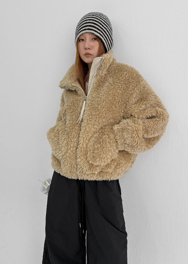 Peekaboo Fur Zip-up Jumper