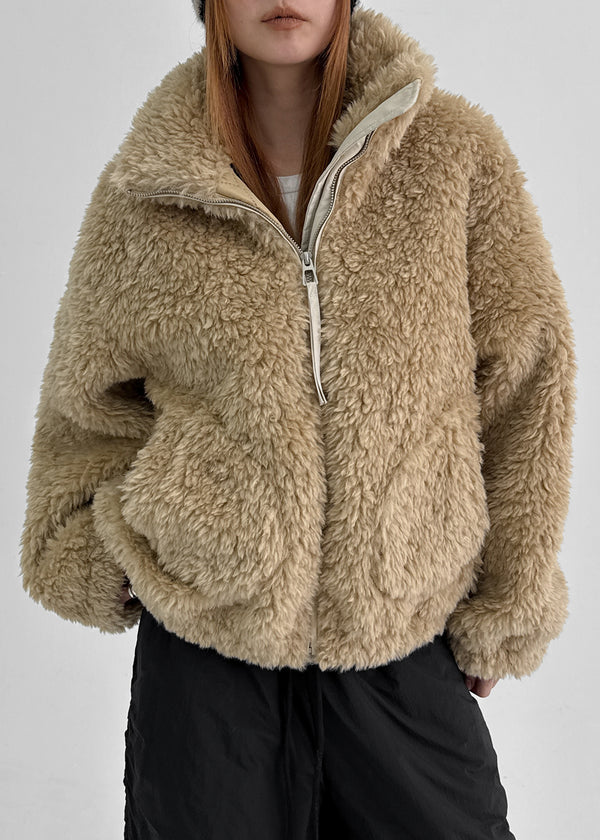 Peekaboo Fur Zip-up Jumper
