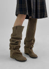 Bybang Folding Suede Long Boots