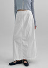 Queshion Back Banding Slit Nylon Long Skirt