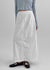 Queshion Back Banding Slit Nylon Long Skirt