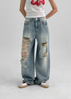 Hellji Summer Damage Wide Denim Pants