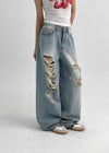 Hellji Summer Damage Wide Denim Pants