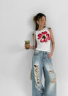 Erto Flower Printed Sleeveless Top
