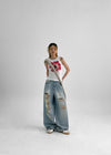 Hellji Summer Damage Wide Denim Pants