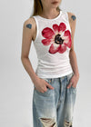Erto Flower Printed Sleeveless Top