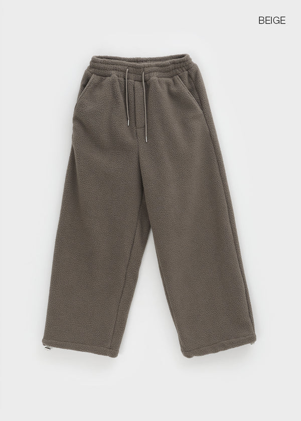 (UNISEX) Roll bendable fleece string pants