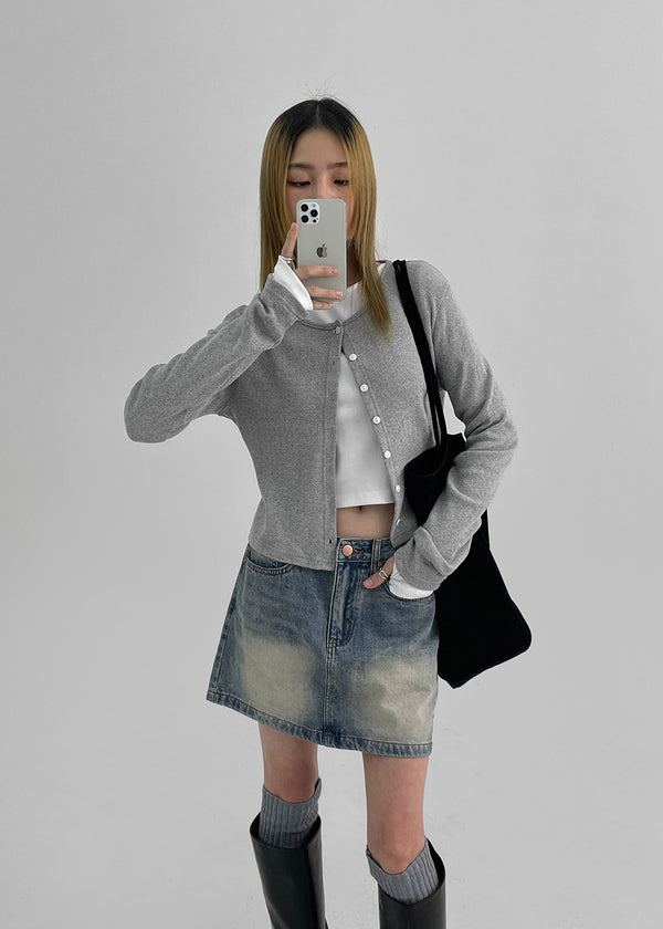 Lucie Basic Punching Cardigan