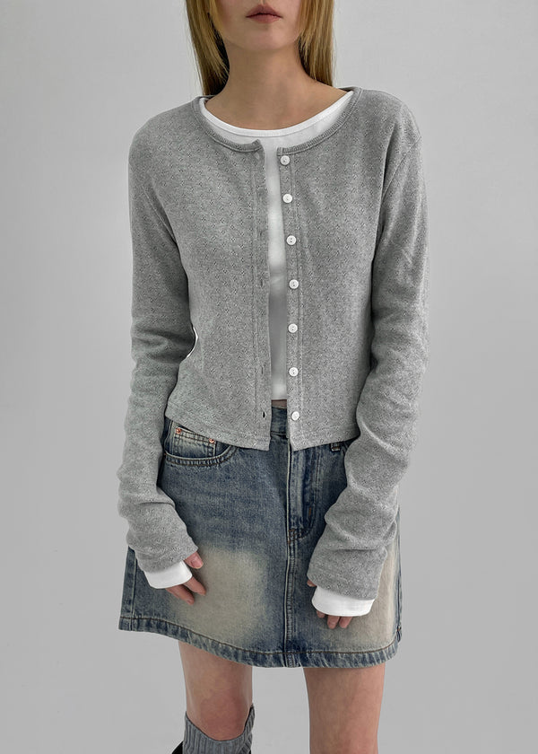 Lucie Basic Punching Cardigan