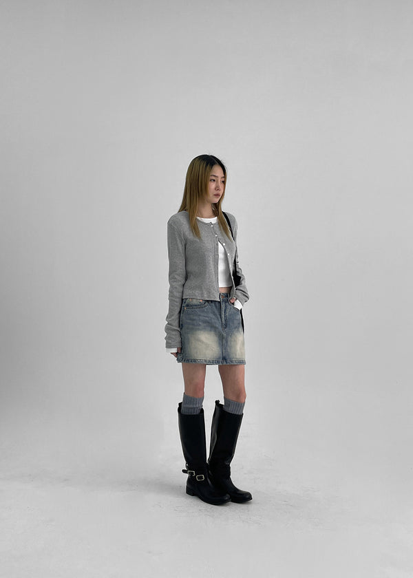 Lucie Basic Punching Cardigan