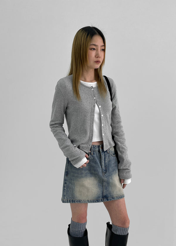 Lucie Basic Punching Cardigan