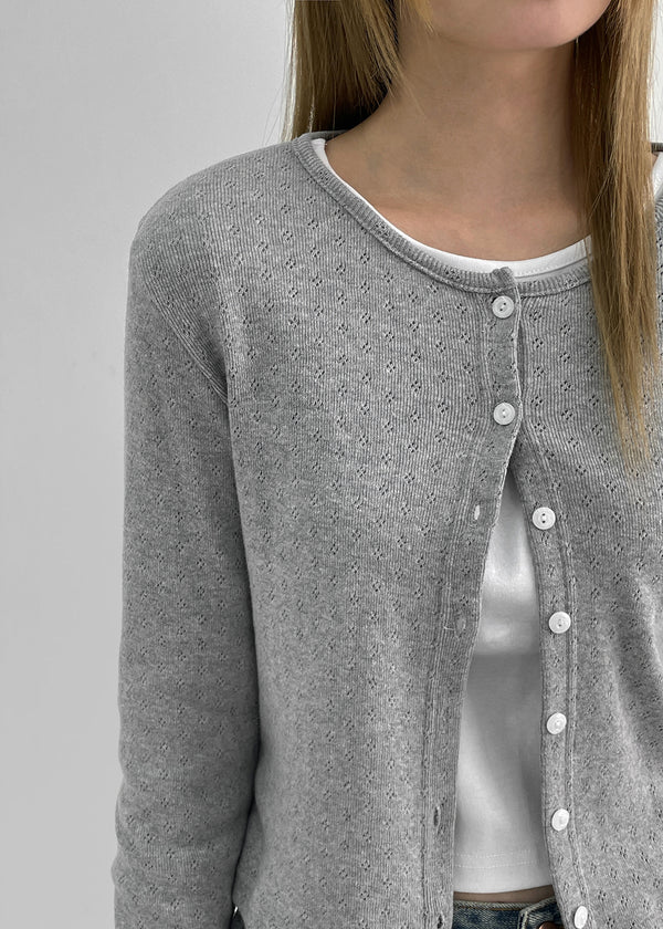 Lucie Basic Punching Cardigan