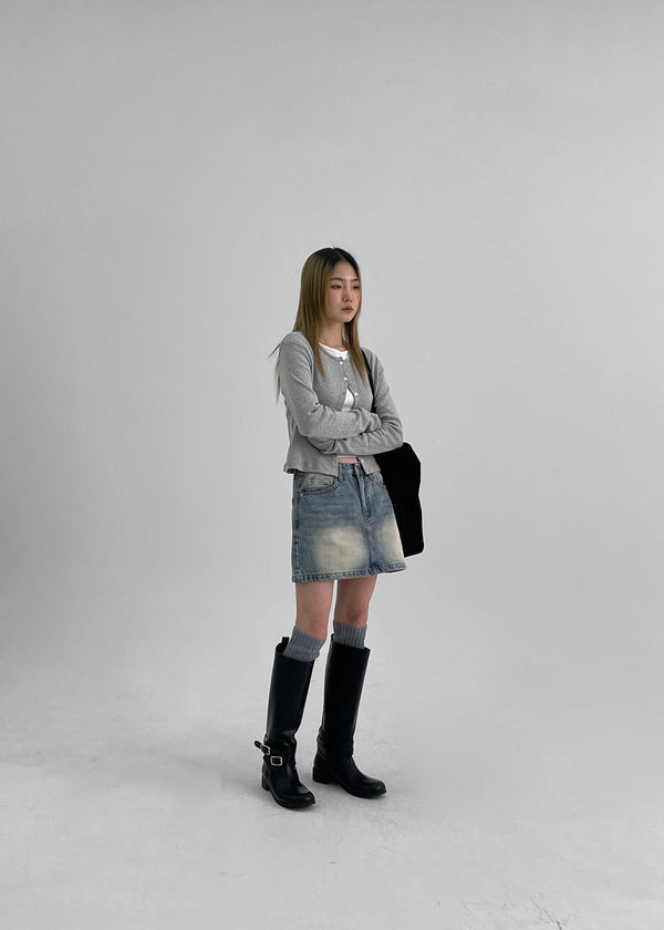 Lucie Basic Punching Cardigan