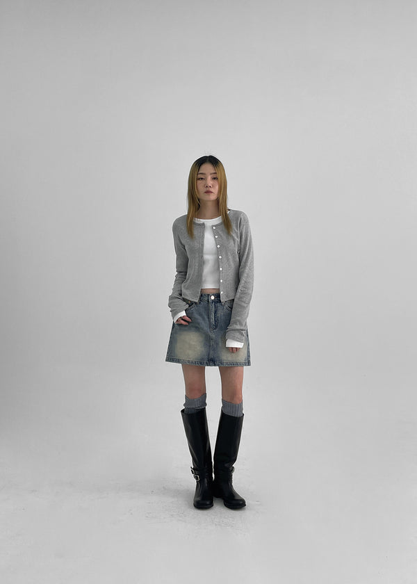 Lucie Basic Punching Cardigan