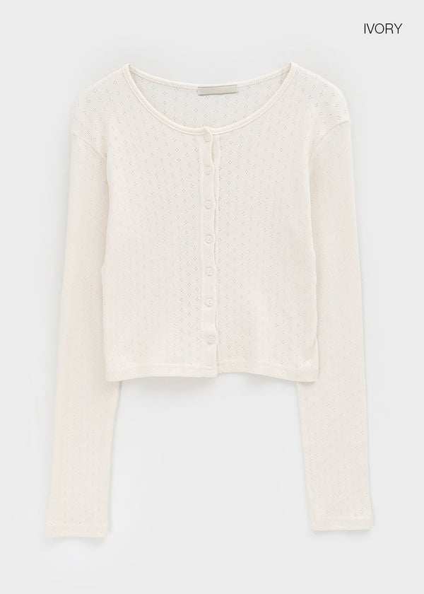 Lucie Basic Punching Cardigan