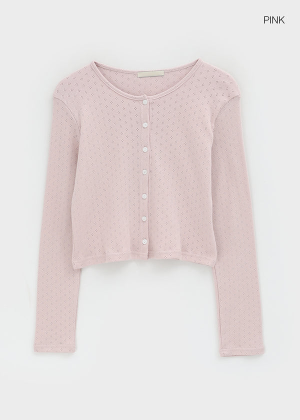 Lucie Basic Punching Cardigan