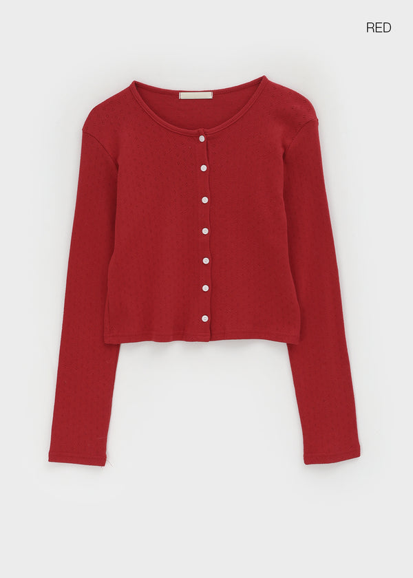 Lucie Basic Punching Cardigan