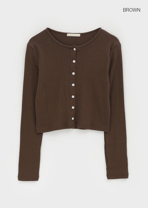 Lucie Basic Punching Cardigan