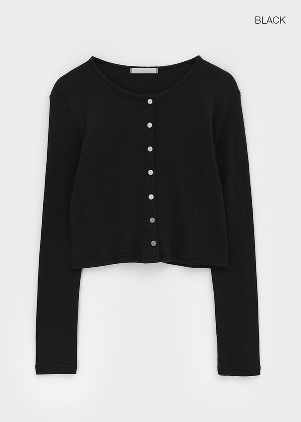 Lucie Basic Punching Cardigan