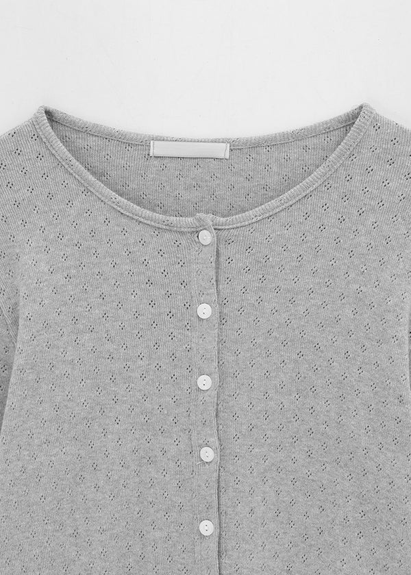 Lucie Basic Punching Cardigan