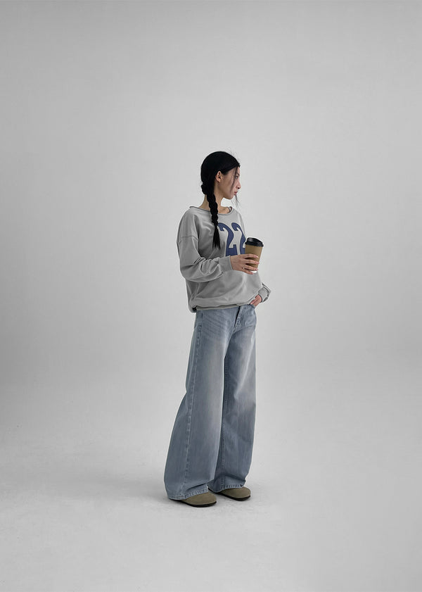 Dejoua Washing Wide Denim Pants