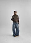 E-Twin High Neck Suede Zip-Up Jumper (2 oz)