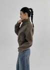 E-Twin High Neck Suede Zip-Up Jumper (2 oz)