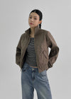 E-Twin High Neck Suede Zip-Up Jumper (2 oz)