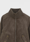 E-Twin High Neck Suede Zip-Up Jumper (2 oz)