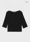 [B-BASIC] Camiseta de Cuello Barco Estándar de Manga 7/8 Talla 2