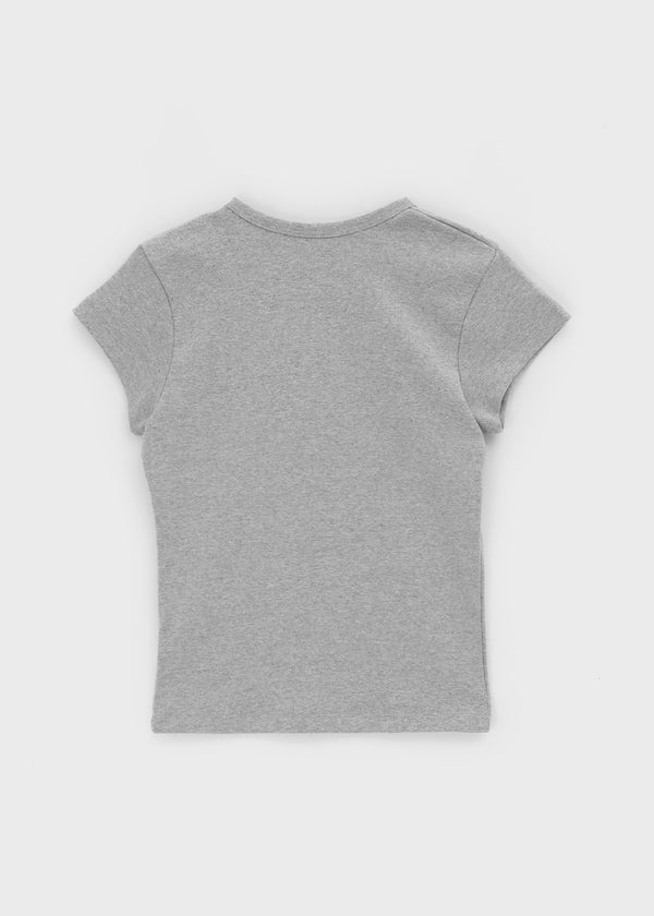 [B-BASIC] Pamantayang Maikling Manggas na Bilog na T-shirt na May Kalahating Manggas (2URI)