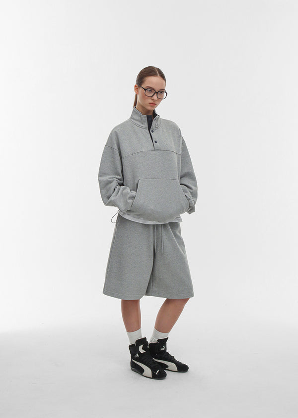 [B-BASIC] กางเกงขาสั้นผ้าฝ้ายหนาแบบเบอร์มิวด้า