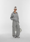 [B-BASIC] Airsweat Sudadera con Capucha de Corte Suelto y Cremallera