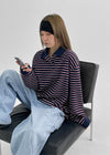 [MADE] Bolty Stripe Pique Collared T-shirt